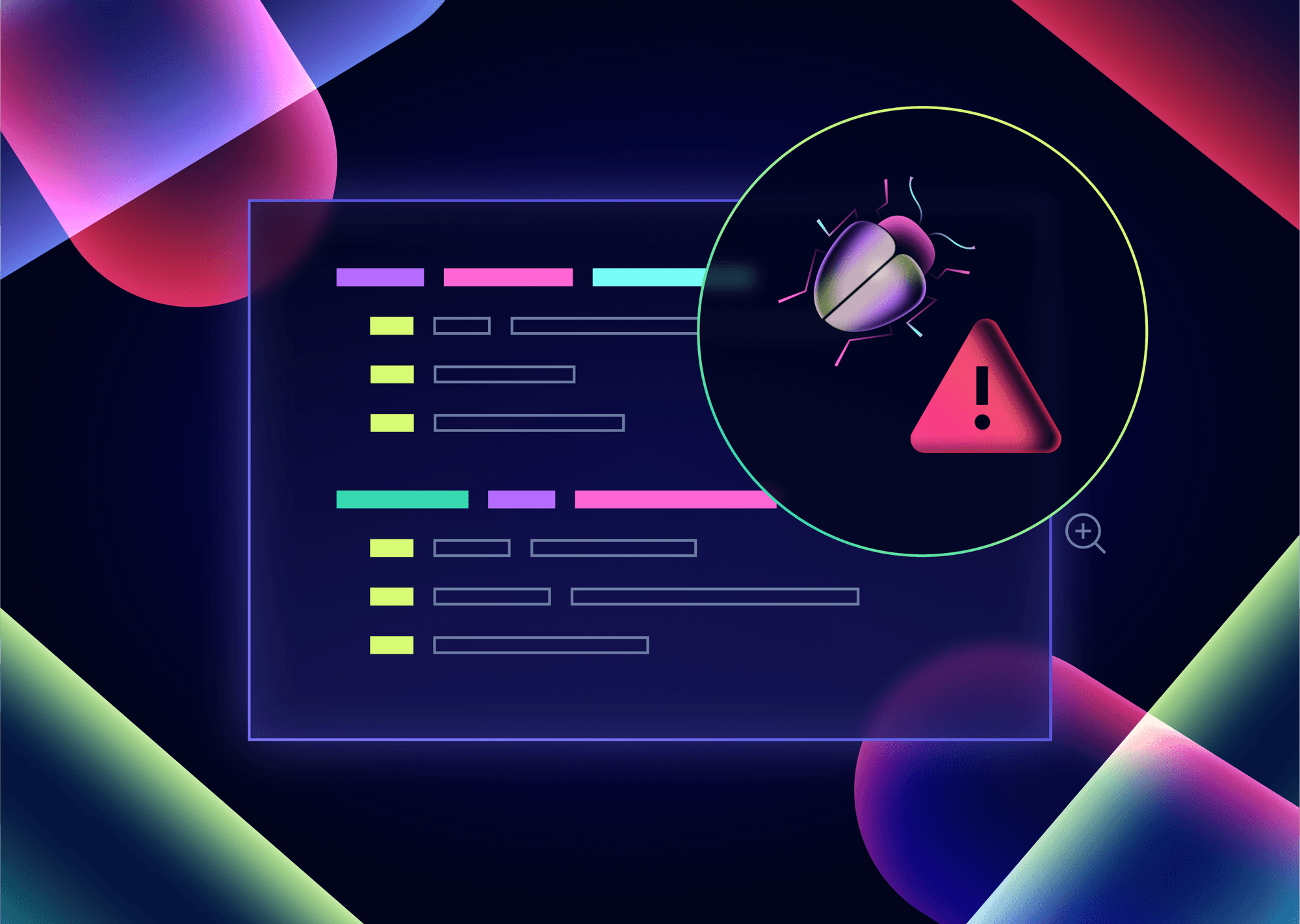 Illustration of testing and a bug being found